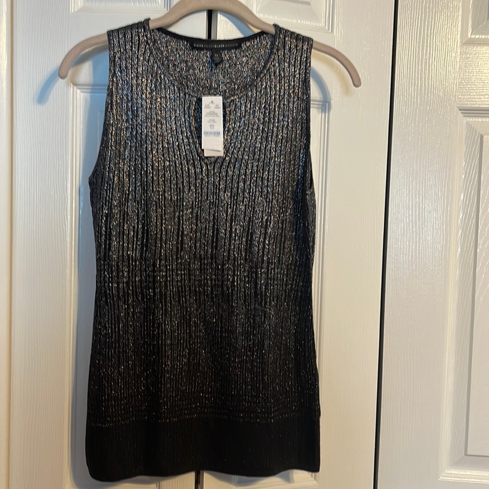 NWT White House Black Markets shimmer Ombre shell sleeveless  shirt size XS - Picture 2 of 8